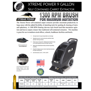 Carpet Extractor Self Contained: PFX900S – Made in USA